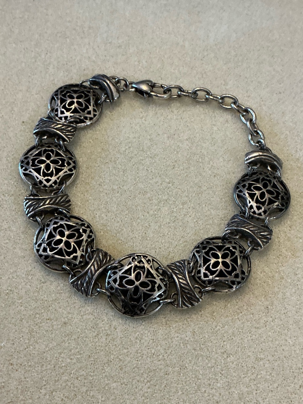 Artisan Filigree Silver-Tone Bracelet, 9 1/2”